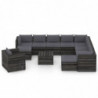 12-tlg. Garten-Lounge-Set mit Kissen Grau Imprägniertes Holz