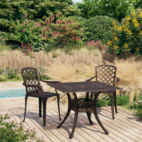 3-tlg. Bistro-Set Aluminiumguss Bronzen