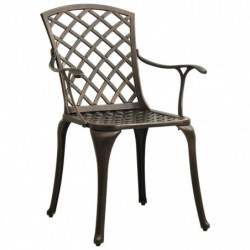 3-tlg. Bistro-Set Aluminiumguss Bronzen