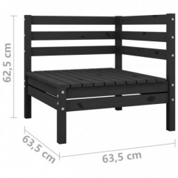 2-Sitzer-Gartensofa Ano Schwarz Kiefer Massivholz