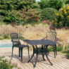 3-tlg. Bistro-Set Aluminiumguss Schwarz