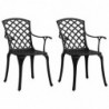 3-tlg. Bistro-Set Aluminiumguss Schwarz