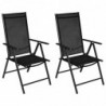 3-tlg. Bistro-Set Aluminium und Textilene Schwarz