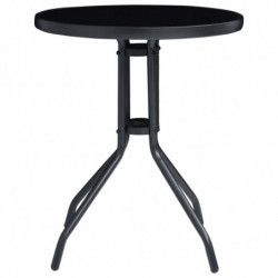 3-tlg. Bistro-Set Aluminium und Textilene Schwarz