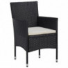 Garten-Essstühle 2 Stk. Poly Rattan Schwarz