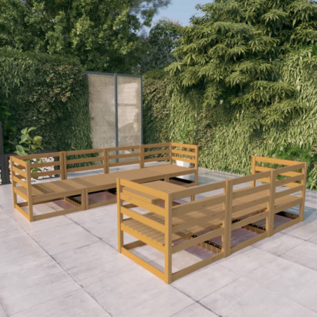 8-tlg. Garten-Lounge-Set Honigbraun Massivholz Kiefer