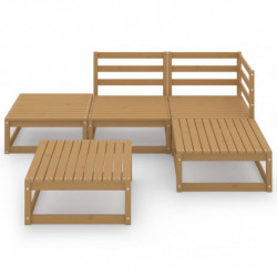 5-tlg. Garten-Lounge-Set Honigbraun Massivholz Kiefer