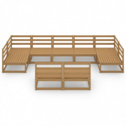 9-tlg. Garten-Lounge-Set Massivholz Kiefer