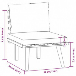 3-tlg. Garten-Lounge-Set mit Kissen Massivholz Akazie