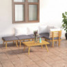 6-tlg. Garten-Lounge-Set mit Kissen Massivholz Akazie