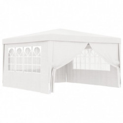 Profi-Partyzelt mit Seitenwänden 4×4 m Weiß 90 g/m²