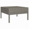 14-tlg. Garten-Lounge-Set mit Auflagen Poly Rattan Grau