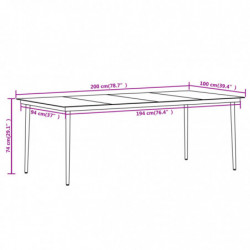 7-tlg. Garten-Essgruppe mit Kissen Poly Rattan und Glas