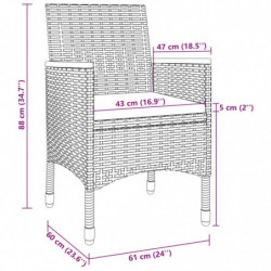 7-tlg. Garten-Essgruppe mit Auflagen Poly Rattan und Glas