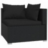 5-tlg. Garten-Lounge-Set mit Kissen Poly Rattan Schwarz