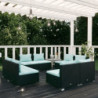 8-tlg. Garten-Lounge-Set mit Kissen Poly Rattan Schwarz