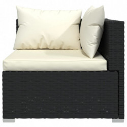 8-tlg. Garten-Lounge-Set mit Kissen Poly Rattan Schwarz