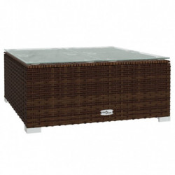 13-tlg. Garten-Lounge-Set mit Kissen Poly Rattan Braun