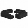 12-tlg. Garten-Lounge-Set mit Kissen Poly Rattan Schwarz