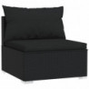 12-tlg. Garten-Lounge-Set mit Kissen Poly Rattan Schwarz