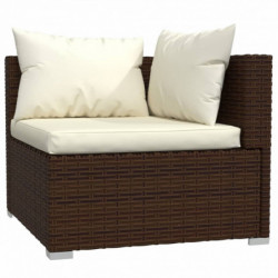 13-tlg. Garten-Lounge-Set mit Kissen Poly Rattan Braun