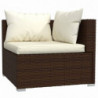 13-tlg. Garten-Lounge-Set mit Kissen Poly Rattan Braun