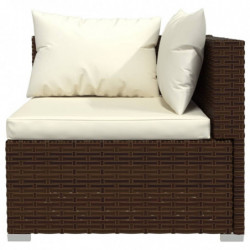 13-tlg. Garten-Lounge-Set mit Kissen Poly Rattan Braun