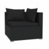 6-tlg. Garten-Lounge-Set mit Kissen Poly Rattan Schwarz