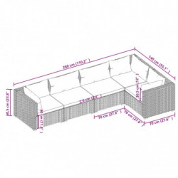 5-tlg. Garten-Lounge-Set mit Kissen Poly Rattan Schwarz