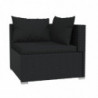 10-tlg. Garten-Lounge-Set mit Kissen Poly Rattan Schwarz