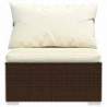 9-tlg. Garten-Lounge-Set mit Kissen Poly Rattan Braun