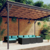 10-tlg. Garten-Lounge-Set mit Kissen Schwarz Poly Rattan