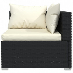 12-tlg. Garten-Lounge-Set mit Kissen Schwarz Poly Rattan