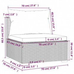 12-tlg. Garten-Lounge-Set mit Kissen Schwarz Poly Rattan