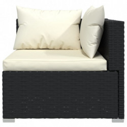 13-tlg. Garten-Lounge-Set mit Kissen Schwarz Poly Rattan