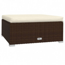 13-tlg. Garten-Lounge-Set mit Kissen Braun Poly Rattan