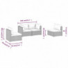 4-tlg. Garten-Lounge-Set mit Kissen Poly Rattan Braun