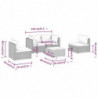 5-tlg. Garten-Lounge-Set mit Kissen Poly Rattan Braun