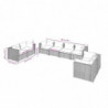 8-tlg. Garten-Lounge-Set mit Kissen Poly Rattan Schwarz