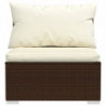 9-tlg. Garten-Lounge-Set mit Kissen Poly Rattan Braun