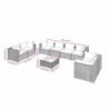 9-tlg. Garten-Lounge-Set mit Kissen Poly Rattan Braun