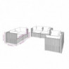 6-tlg. Garten-Lounge-Set mit Kissen Poly Rattan Schwarz