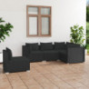 5-tlg. Garten-Lounge-Set mit Kissen Poly Rattan Schwarz