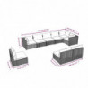 9-tlg. Garten-Lounge-Set mit Kissen Poly Rattan Schwarz