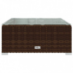 12-tlg. Garten-Lounge-Set mit Kissen Poly Rattan Braun