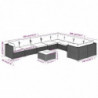 10-tlg. Garten-Lounge-Set mit Kissen Poly Rattan Schwarz