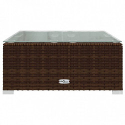 14-tlg. Garten-Lounge-Set mit Kissen Braun Poly Rattan