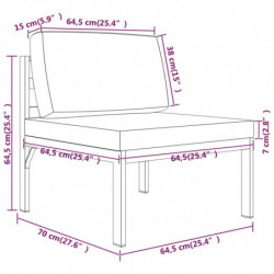 4-tlg. Garten-Lounge-Set mit Kissen Aluminium Anthrazit