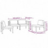 4-tlg. Garten-Lounge-Set mit Kissen Aluminium Anthrazit