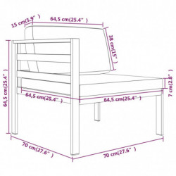 7-tlg. Garten-Lounge-Set mit Kissen Aluminium Anthrazit